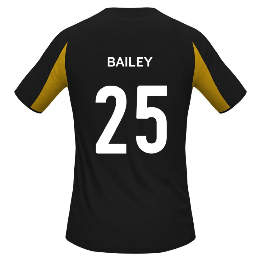 Danxen Kinderen Joel Bailey #25 Zwart Geel Uitshirt Uittenue 2025/26 T-Shirt
