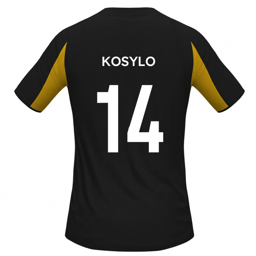 Danxen Kinderen Matty Kosylo #14 Zwart Geel Uitshirt Uittenue 2025/26 T-Shirt