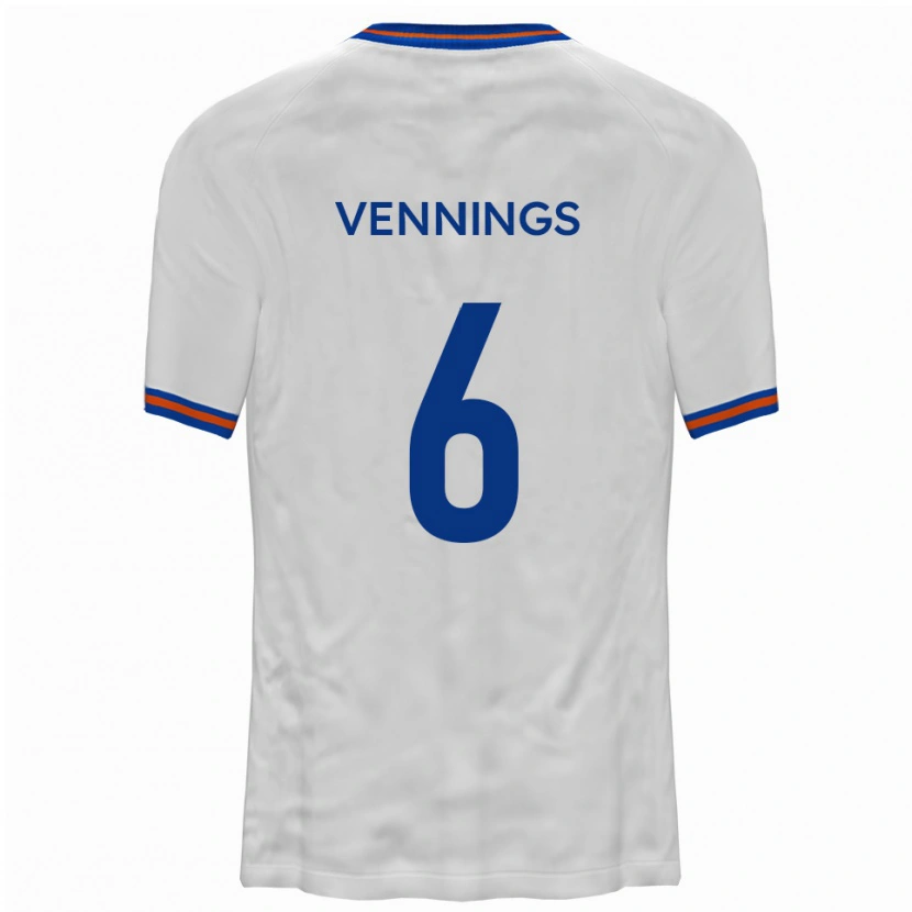 Danxen Kinderen James Vennings #6 Wit Blauw Uitshirt Uittenue 2025/26 T-Shirt