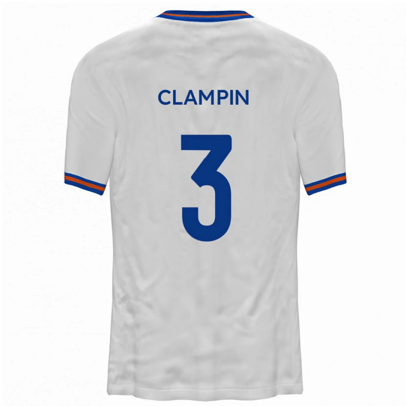 Danxen Kinderen Ryan Clampin #3 Wit Blauw Uitshirt Uittenue 2025/26 T-Shirt