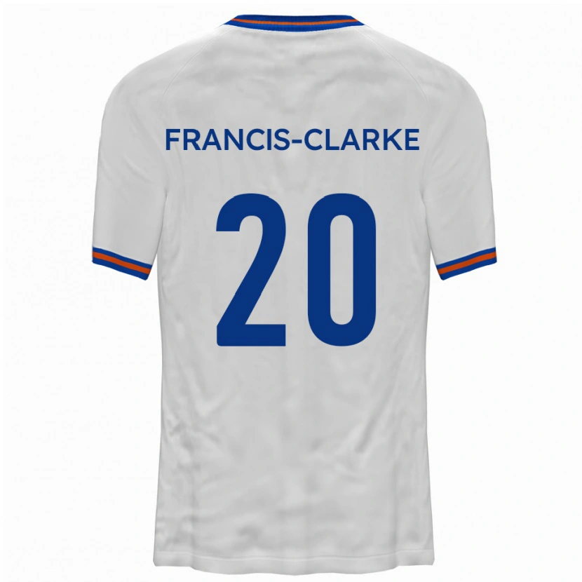 Danxen Kinderen Aidan Francis-Clarke #20 Wit Blauw Uitshirt Uittenue 2025/26 T-Shirt