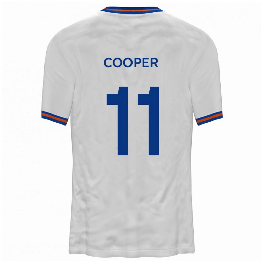 Danxen Kinderen Chay Cooper #11 Wit Blauw Uitshirt Uittenue 2025/26 T-Shirt