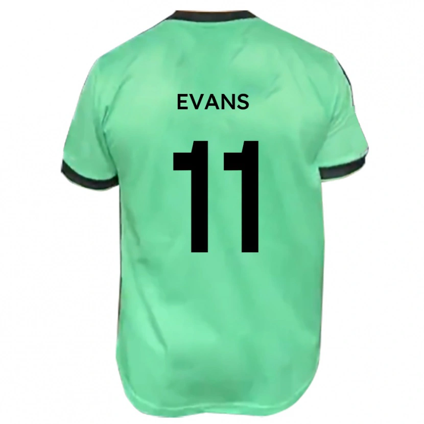Danxen Kinderen Kieron Evans #11 Turkoois Zwart Uitshirt Uittenue 2025/26 T-Shirt