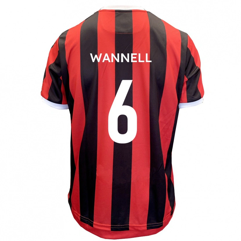 Danxen Kinderen Jake Wannell #6 Rood Zwart Uitshirt Uittenue 2025/26 T-Shirt