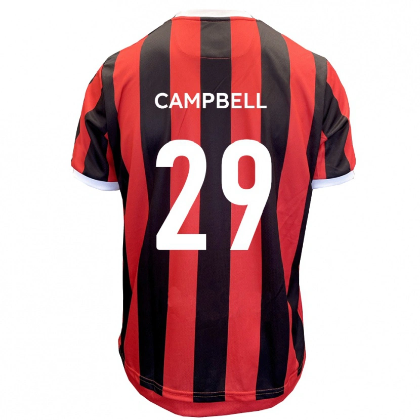 Danxen Kinderen Tahvon Campbell #29 Rood Zwart Uitshirt Uittenue 2025/26 T-Shirt