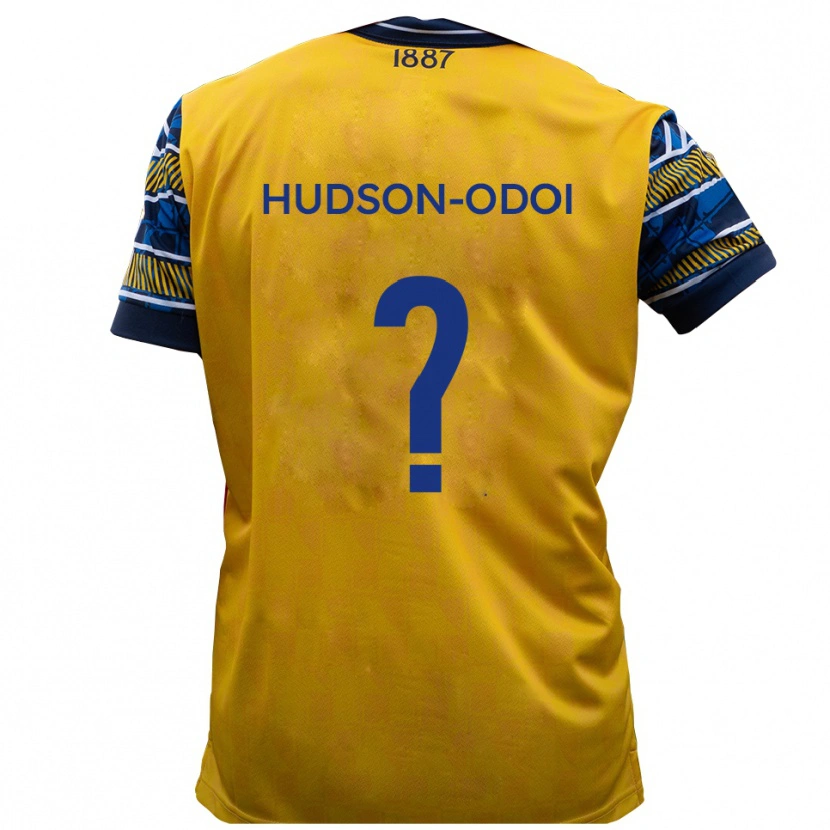 Danxen Kinderen Jayden Hudson-Odoi #0 Geel Zwart Uitshirt Uittenue 2025/26 T-Shirt