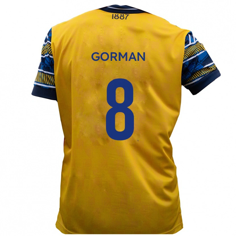 Danxen Kinderen Dale Gorman #8 Geel Zwart Uitshirt Uittenue 2025/26 T-Shirt