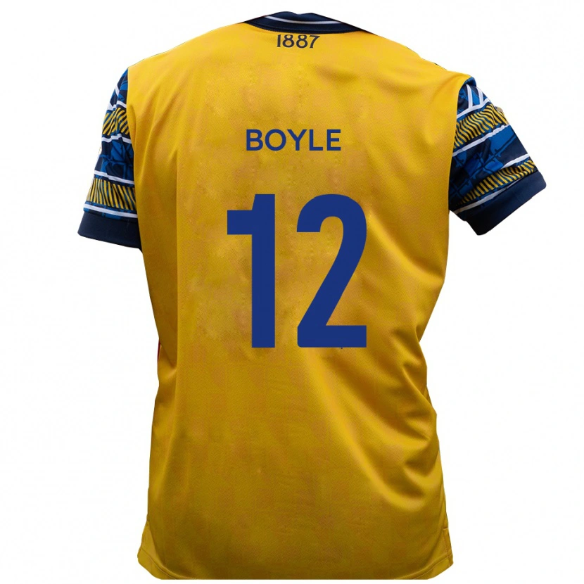 Danxen Kinderen Louie Boyle #12 Geel Zwart Uitshirt Uittenue 2025/26 T-Shirt