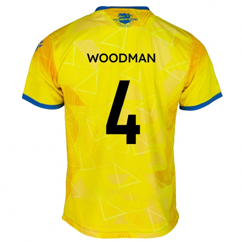 Danxen Kinderen Deon Woodman #4 Geel Blauw Uitshirt Uittenue 2025/26 T-Shirt