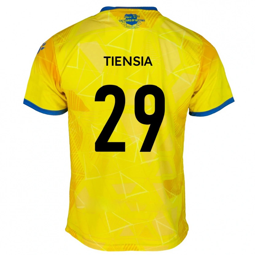 Danxen Kinderen Junior Tiensia #29 Geel Blauw Uitshirt Uittenue 2025/26 T-Shirt