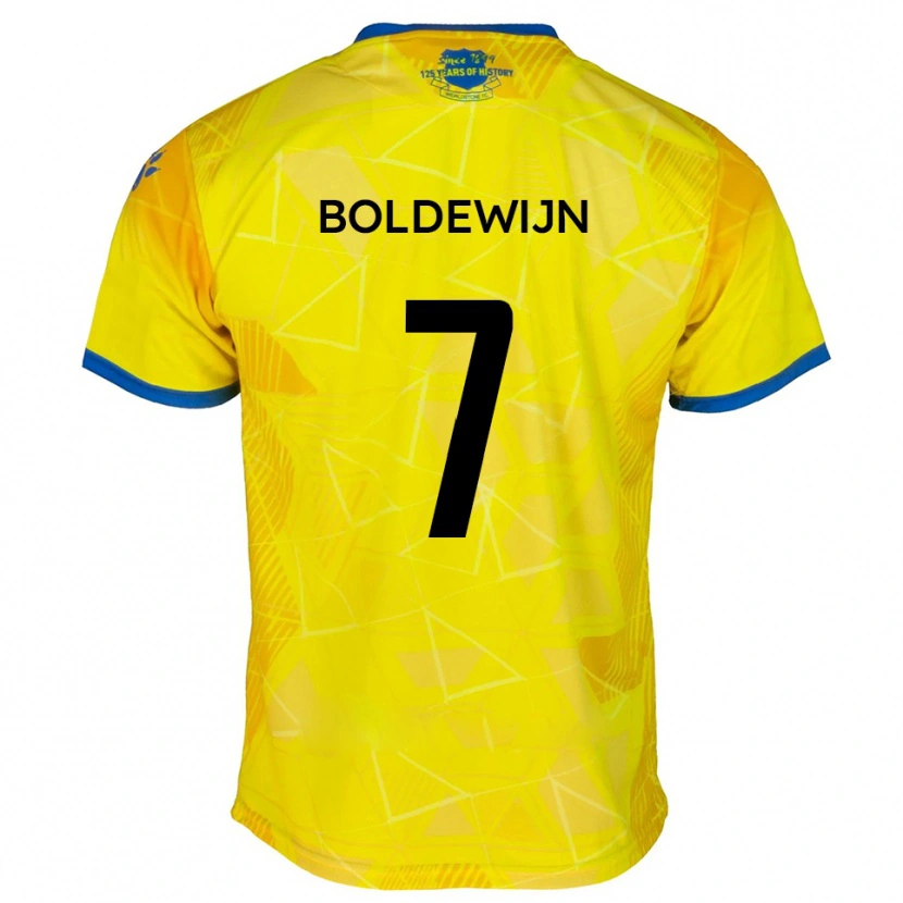 Danxen Kinderen Enzio Boldewijn #7 Geel Blauw Uitshirt Uittenue 2025/26 T-Shirt