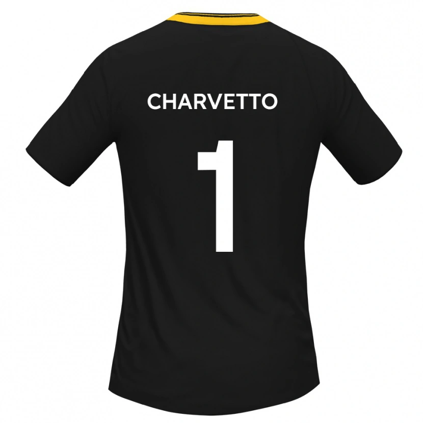 Danxen Kinderen Michael Charvetto #1 Zwart Geel Uitshirt Uittenue 2025/26 T-Shirt