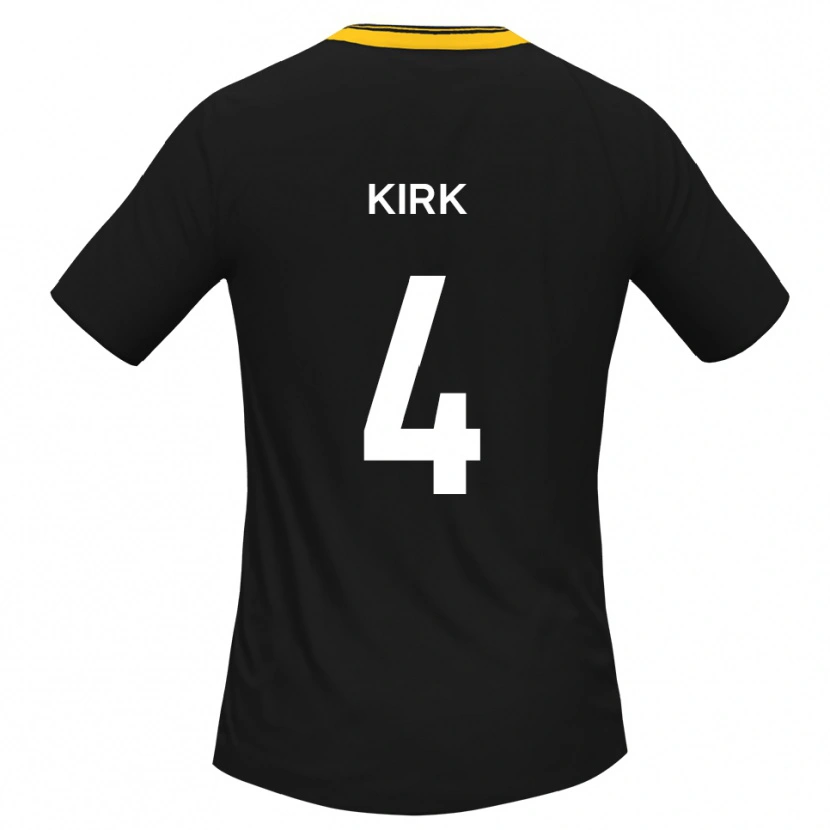 Danxen Kinderen Alex Kirk #4 Zwart Geel Uitshirt Uittenue 2025/26 T-Shirt