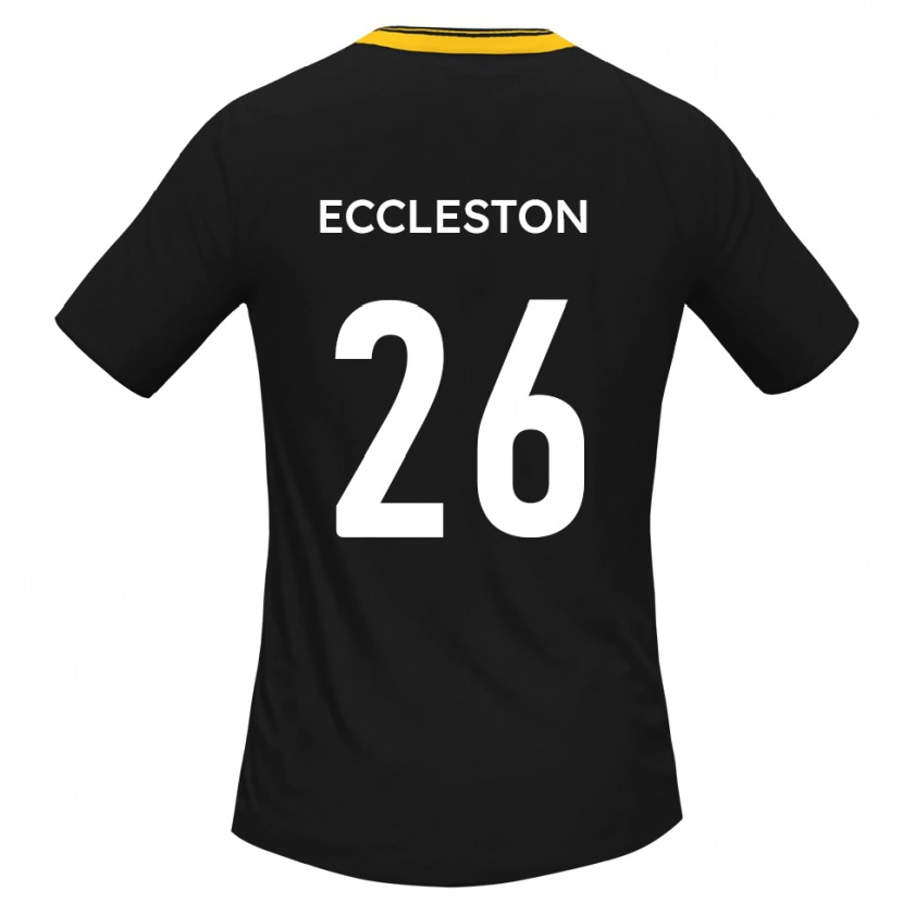 Danxen Kinderen Junior Eccleston #26 Zwart Geel Uitshirt Uittenue 2025/26 T-Shirt