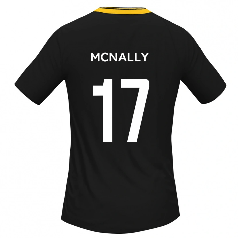 Danxen Kinderen Jordan Mcnally #17 Zwart Geel Uitshirt Uittenue 2025/26 T-Shirt