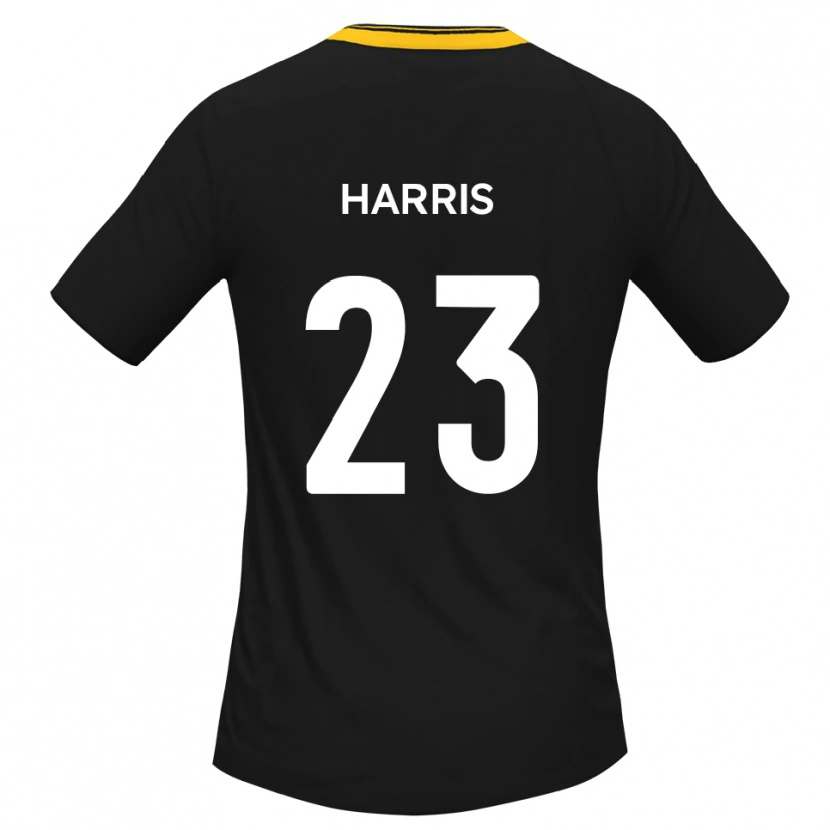 Danxen Kinderen Jayden Harris #23 Zwart Geel Uitshirt Uittenue 2025/26 T-Shirt