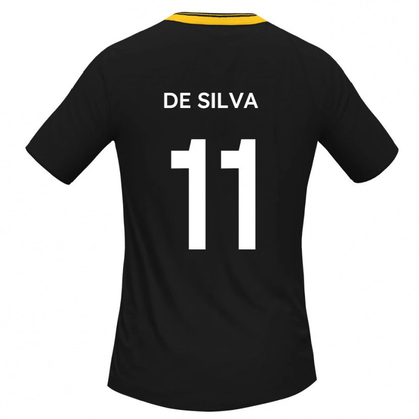 Danxen Kinderen Dillon De Silva #11 Zwart Geel Uitshirt Uittenue 2025/26 T-Shirt