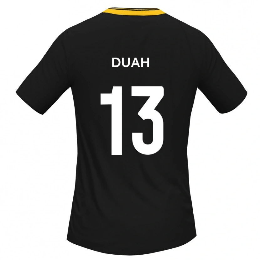 Danxen Kinderen Enos Duah #13 Zwart Geel Uitshirt Uittenue 2025/26 T-Shirt