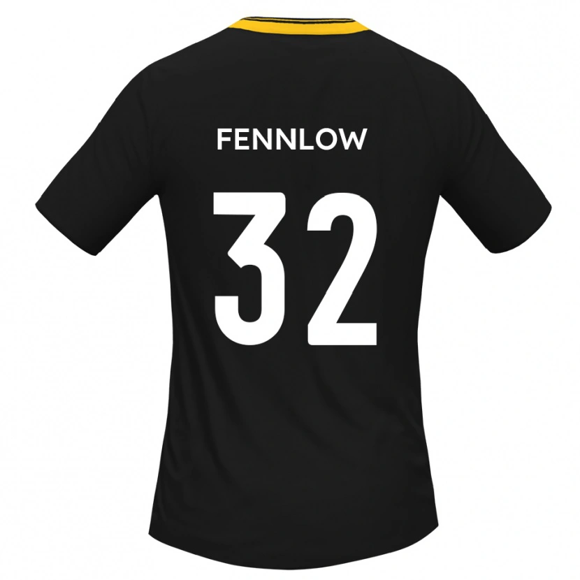 Danxen Kinderen James Fennlow #32 Zwart Geel Uitshirt Uittenue 2025/26 T-Shirt