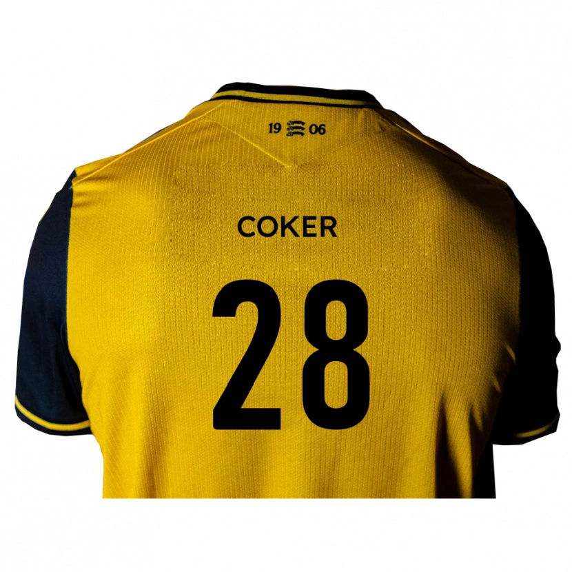 Danxen Kinderen Oliver Coker #28 Geel Zwart Uitshirt Uittenue 2025/26 T-Shirt