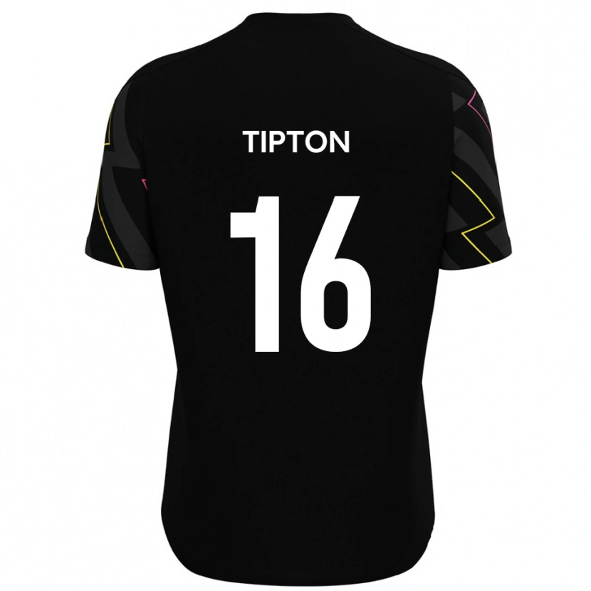Danxen Kinderen Ollie Tipton #16 Zwart Grijs Uitshirt Uittenue 2025/26 T-Shirt