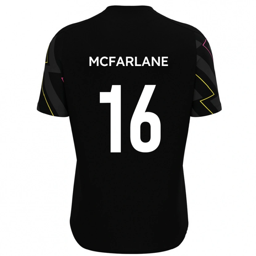 Danxen Kinderen Callum Mcfarlane #16 Zwart Grijs Uitshirt Uittenue 2025/26 T-Shirt