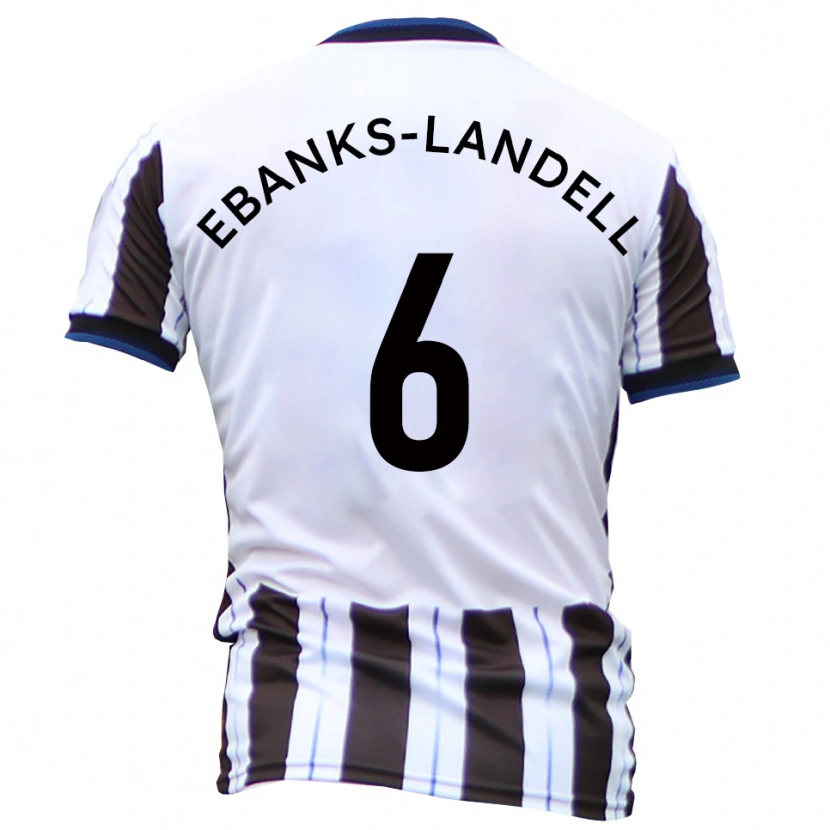 Danxen Kinderen Ethan Ebanks-Landell #6 Wit Zwart Uitshirt Uittenue 2025/26 T-Shirt