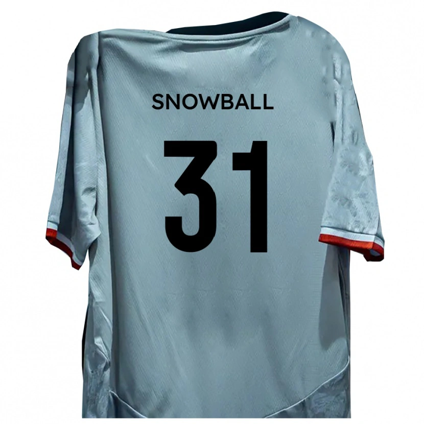 Danxen Kinderen Nathan Snowball #31 Wit Zwart Uitshirt Uittenue 2025/26 T-Shirt