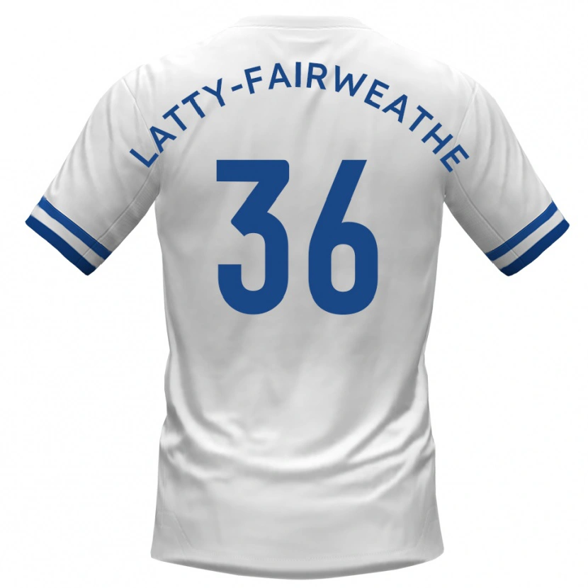 Danxen Kinderen Thierry Latty-Fairweather #36 Wit Blauw Uitshirt Uittenue 2025/26 T-Shirt