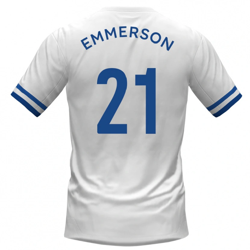 Danxen Kinderen Zak Emmerson #21 Wit Blauw Uitshirt Uittenue 2025/26 T-Shirt