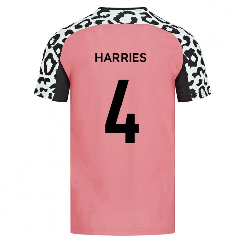 Danxen Kinderen Cian Harries #4 Roze Zwart Uitshirt Uittenue 2025/26 T-Shirt