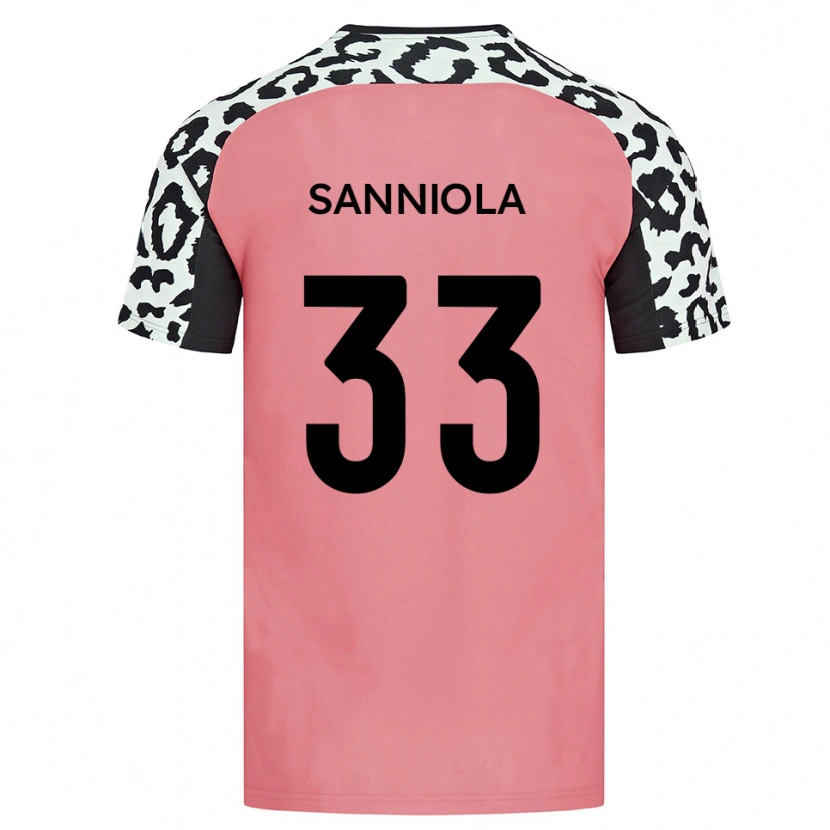 Danxen Kinderen Keon Sanniola #33 Roze Zwart Uitshirt Uittenue 2025/26 T-Shirt