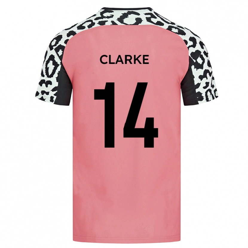 Danxen Kinderen Jayden Clarke #14 Roze Zwart Uitshirt Uittenue 2025/26 T-Shirt