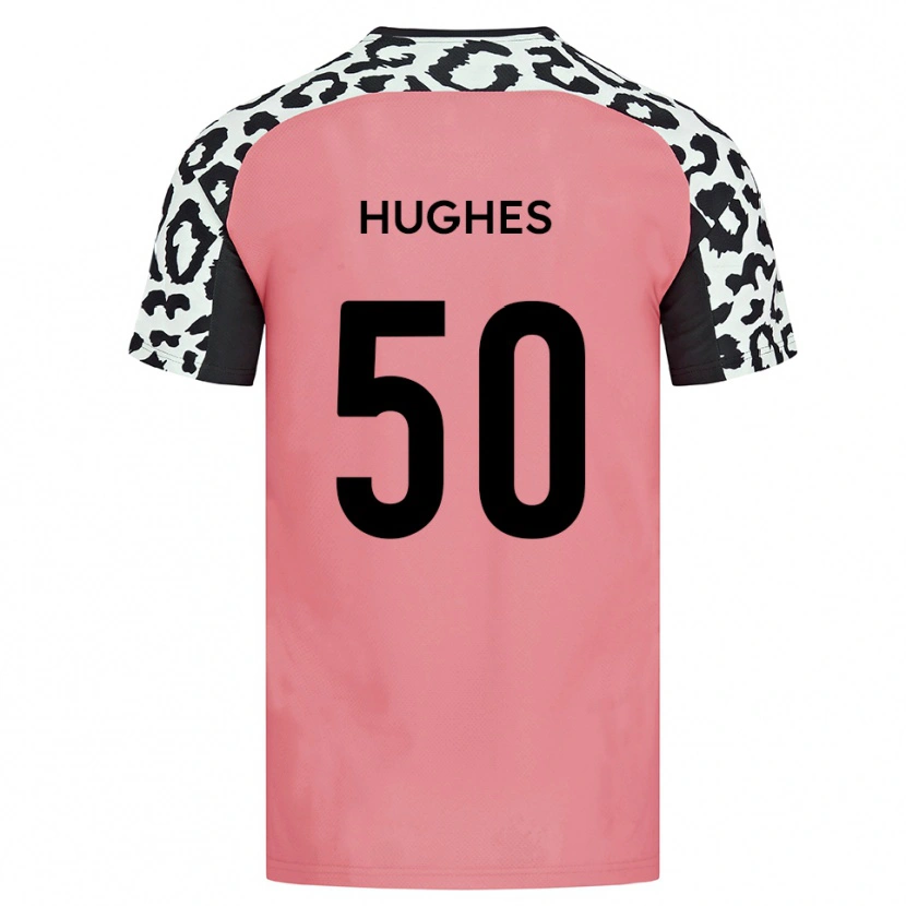 Danxen Kinderen Isaac Hughes #50 Roze Zwart Uitshirt Uittenue 2025/26 T-Shirt