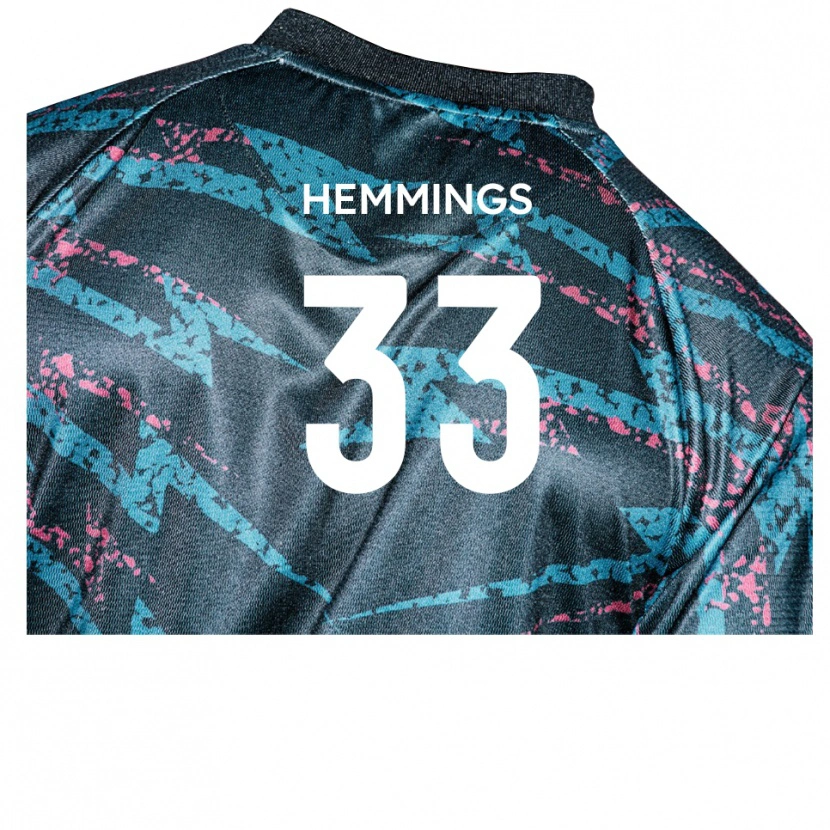 Danxen Kinderen Ashley Hemmings #33 Zwart Marine Uitshirt Uittenue 2025/26 T-Shirt