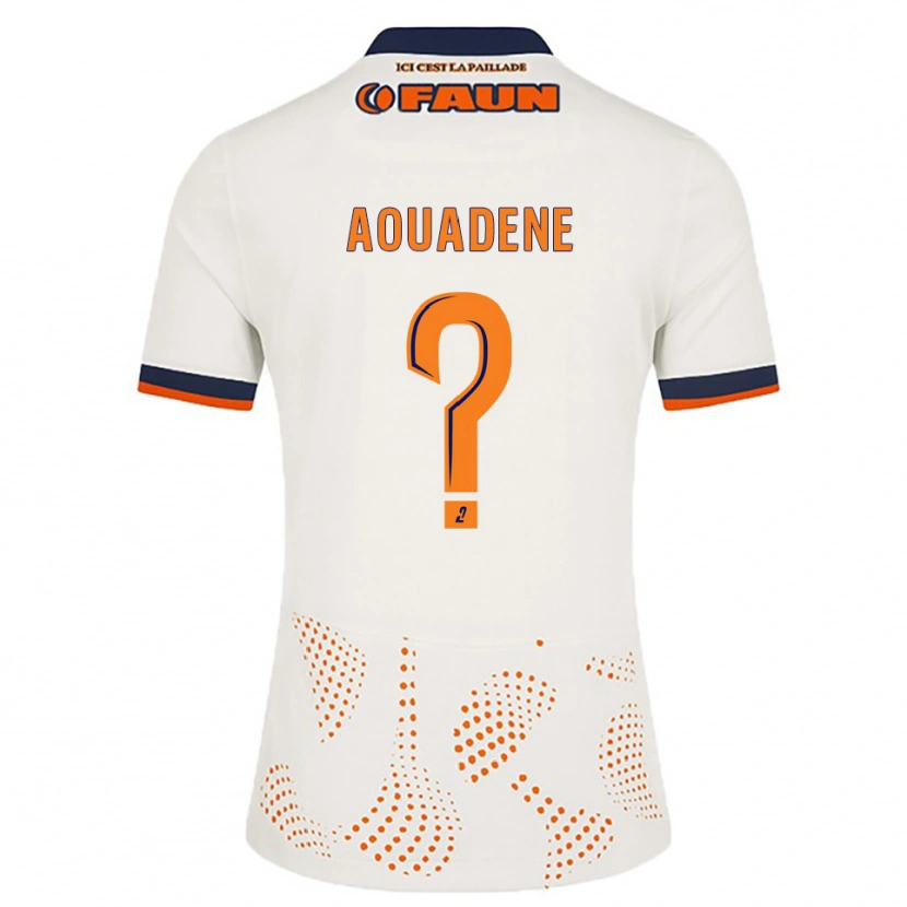 Danxen Kinderen Aksel Aouadene #0 Wit Oranje Uitshirt Uittenue 2025/26 T-Shirt
