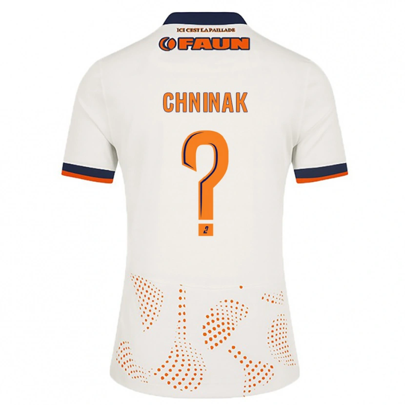 Danxen Kinderen Nawfal Chninak #0 Wit Oranje Uitshirt Uittenue 2025/26 T-Shirt