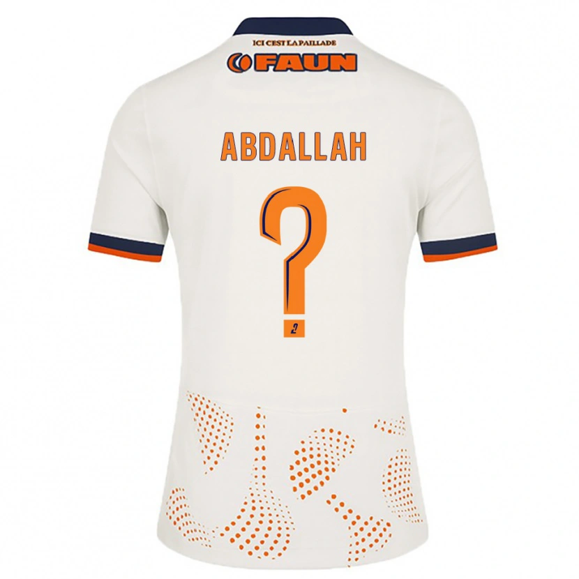 Danxen Kinderen Ikrame Abdallah #0 Wit Oranje Uitshirt Uittenue 2025/26 T-Shirt