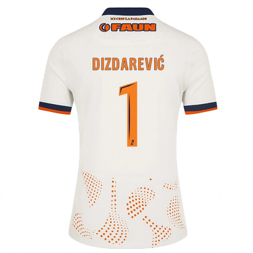 Danxen Kinderen Belmin Dizdarevic #1 Wit Oranje Uitshirt Uittenue 2025/26 T-Shirt