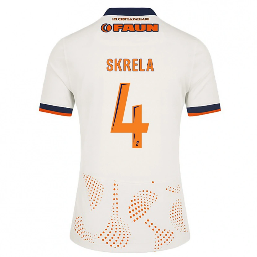 Danxen Kinderen Gabin Skrela #4 Wit Oranje Uitshirt Uittenue 2025/26 T-Shirt