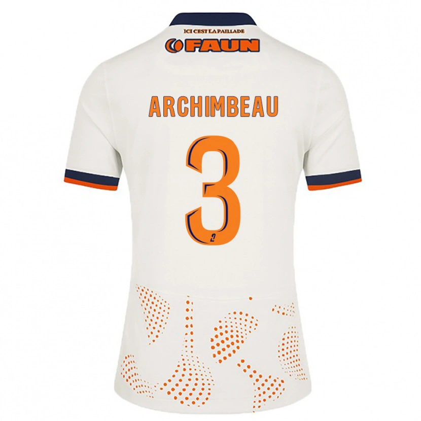 Danxen Kinderen Camille Archimbeau #3 Wit Oranje Uitshirt Uittenue 2025/26 T-Shirt