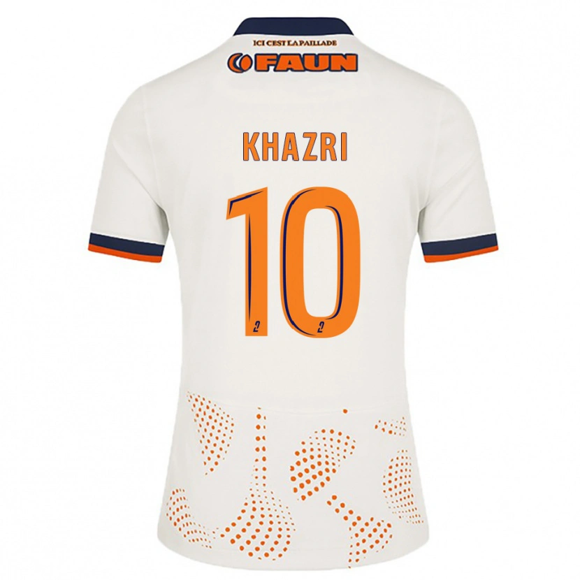 Danxen Kinderen Wahbi Khazri #10 Wit Oranje Uitshirt Uittenue 2025/26 T-Shirt
