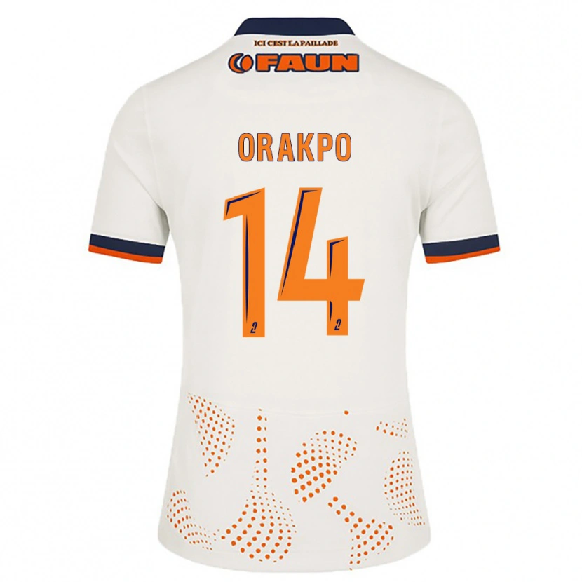 Danxen Kinderen Victor Orakpo #14 Wit Oranje Uitshirt Uittenue 2025/26 T-Shirt