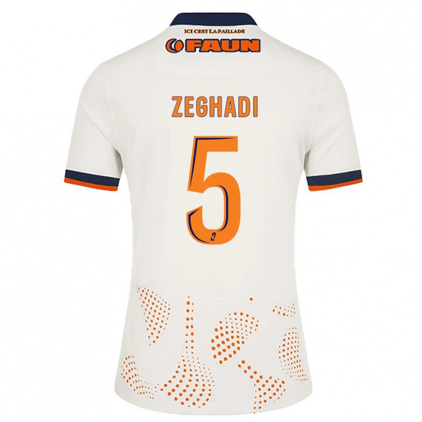 Danxen Kinderen Mohamed Zeghadi #5 Wit Oranje Uitshirt Uittenue 2025/26 T-Shirt