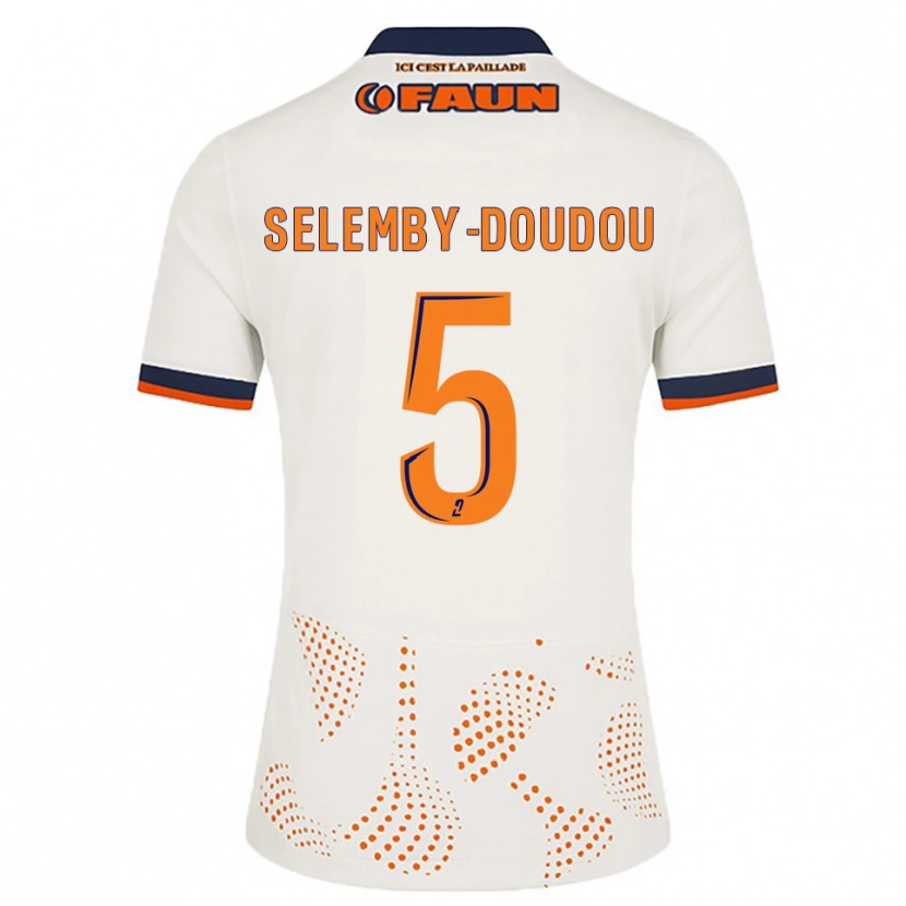 Danxen Kinderen Basile Selemby-Doudou #5 Wit Oranje Uitshirt Uittenue 2025/26 T-Shirt
