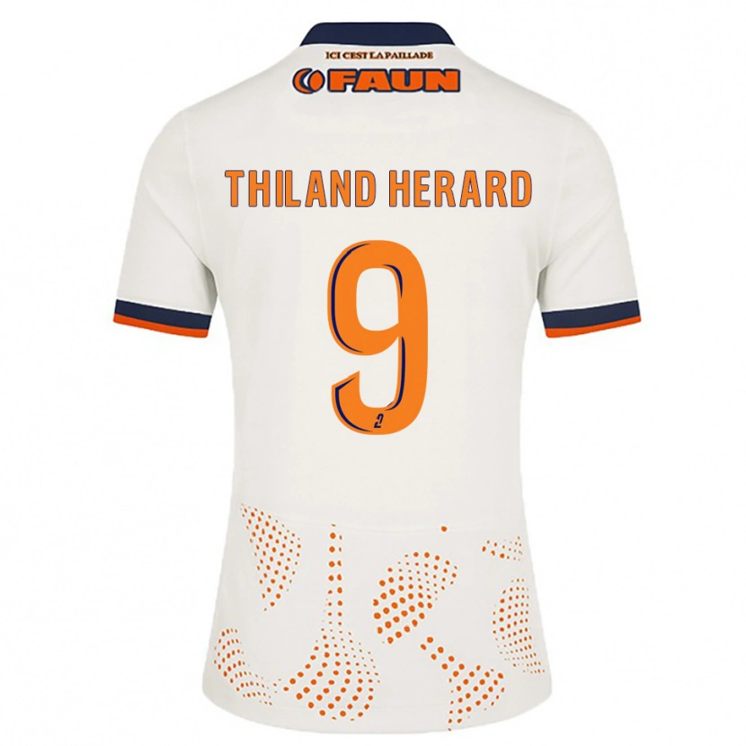 Danxen Kinderen Robin Thiland-Herard #9 Wit Oranje Uitshirt Uittenue 2025/26 T-Shirt