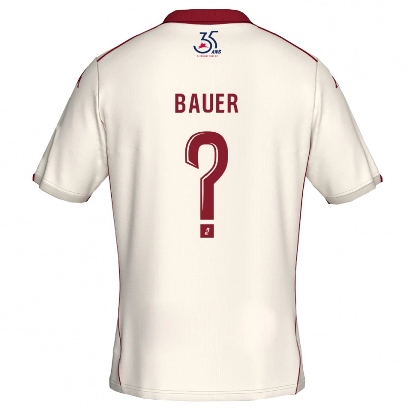 Danxen Kinderen Hugo Bauer #0 Wit Bourgondisch Uitshirt Uittenue 2025/26 T-Shirt