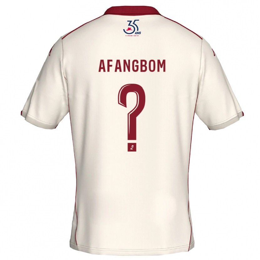 Danxen Kinderen Adelino Afangbom #0 Wit Bourgondisch Uitshirt Uittenue 2025/26 T-Shirt