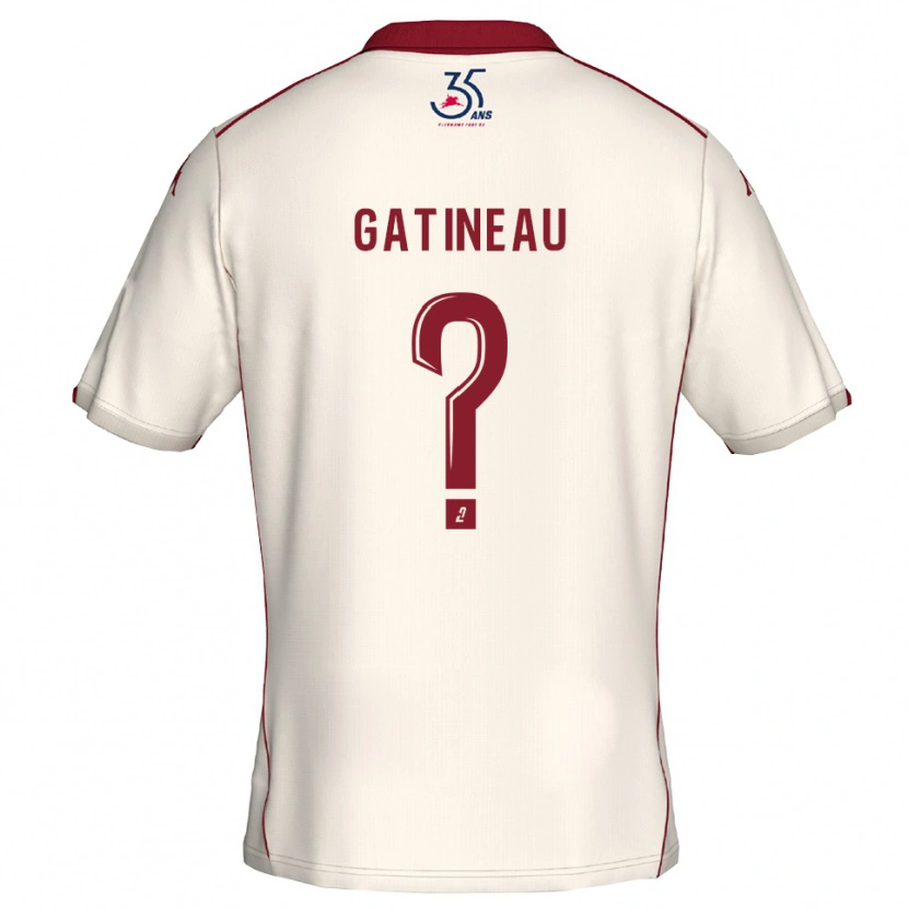 Danxen Kinderen Anthony Gatineau #0 Wit Bourgondisch Uitshirt Uittenue 2025/26 T-Shirt