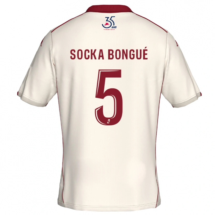 Danxen Kinderen Loïc Socka Bongué #5 Wit Bourgondisch Uitshirt Uittenue 2025/26 T-Shirt